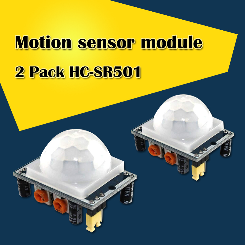 ALANO 2 Pack HC-SR501 Pyroelectric Infrared Body PIR Motion Sensor Modules (PIR-SR501)