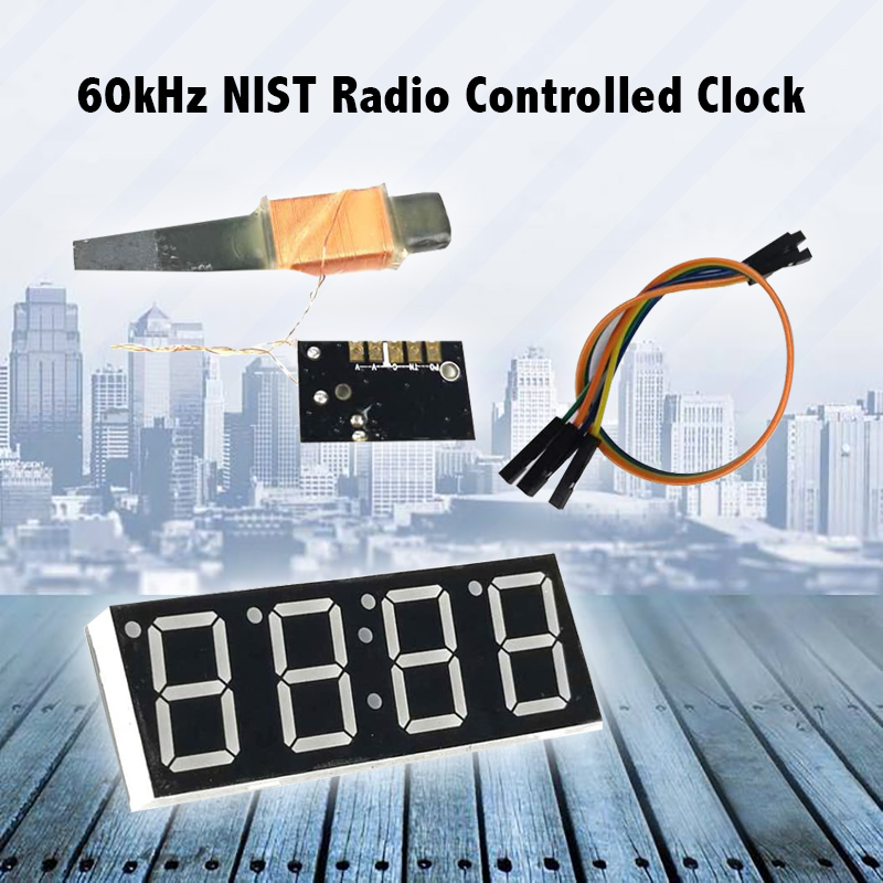 MSF WWVB 60kHz NIST Radio Controlled Clock, 30dB High Gain Atomic Clock Receiver IC, 100mm Antenna (DS879xRCC)