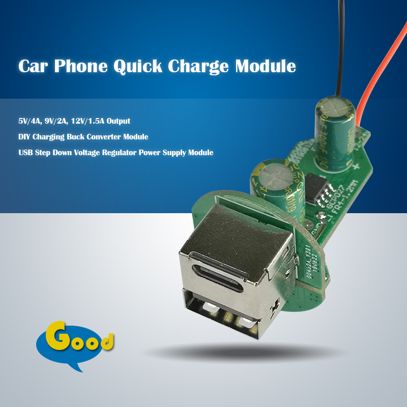 Car Phone Quick Charge Module, 5V/4A, 9V/2A, 12V/1.5A Output, QC3.0QC2.0AFCFCP to Charge (GCP026-2U)