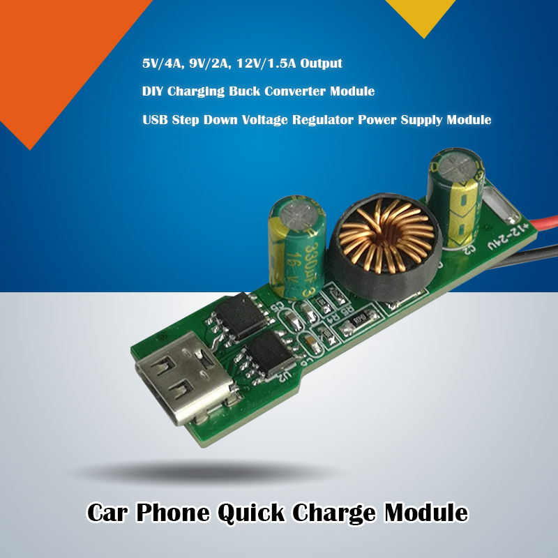 Car Phone Quick Charge Module, 5V/4A, 9V/2A, 12V/1.5A Output, QC3.0QC2.0AFCFCP to Charge (GCP026-1U)
