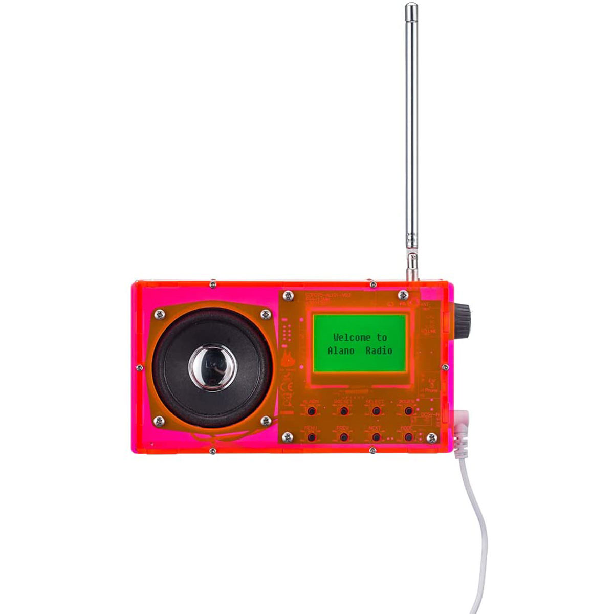 ALK101 FM/DAB+ radio Do It Yourself (DIY) kits with acrylic shell, DIY DAB+/FM Sets with alarm mode & LCD Display, easy for beginner (pink)