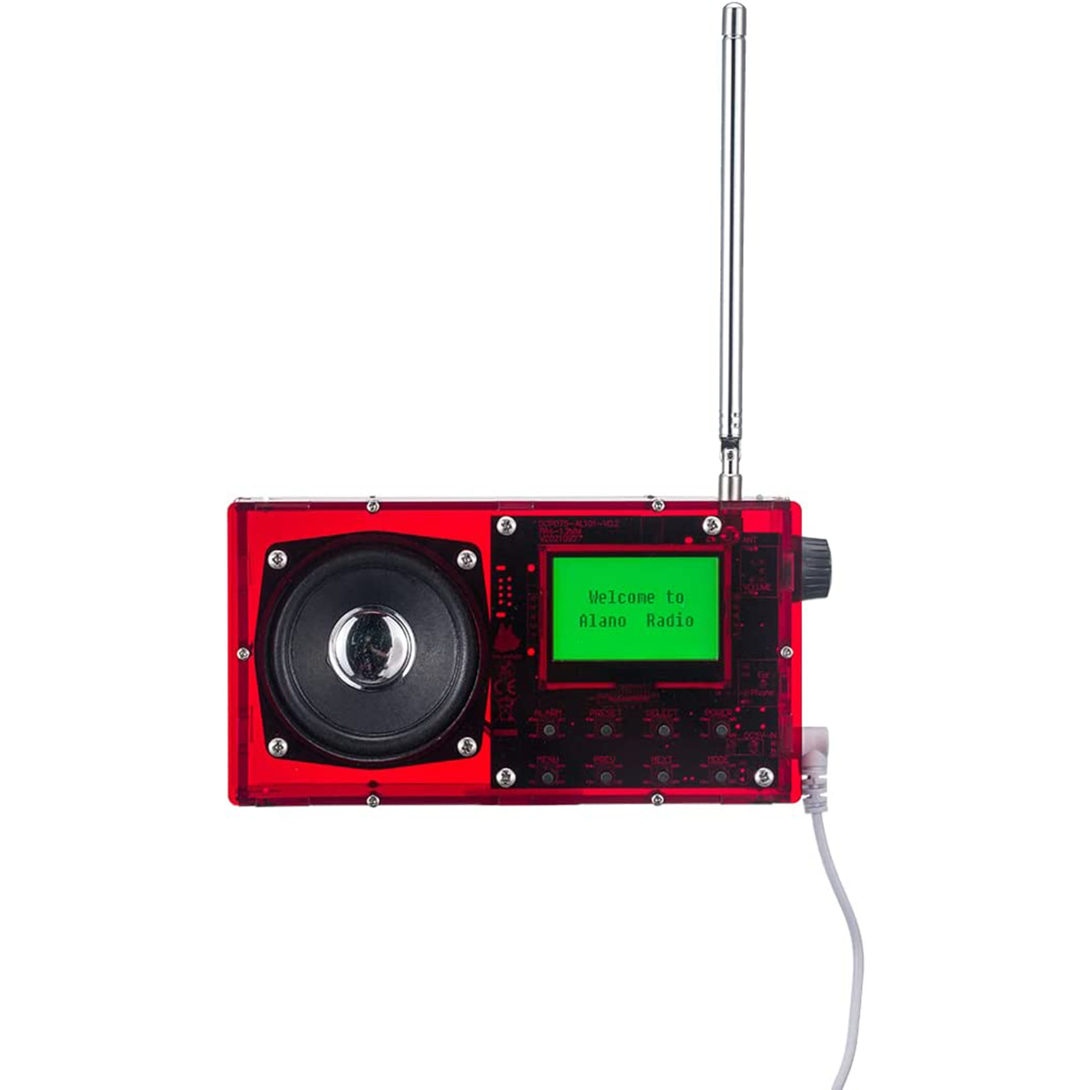 ALK101 FM/DAB+ radio Do It Yourself (DIY) kits with acrylic shell, DIY DAB+/FM Sets with alarm mode & LCD Display, easy for beginner (red)