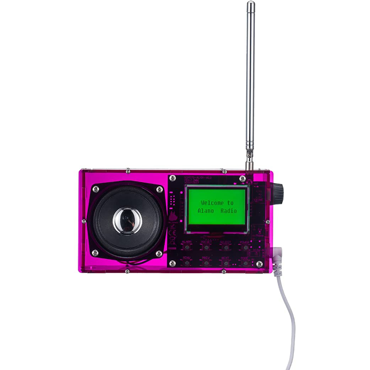 ALK101 FM/DAB+ radio Do It Yourself (DIY) kits with acrylic shell, DIY DAB+/FM Sets with alarm mode & LCD Display, easy for beginner (purple)