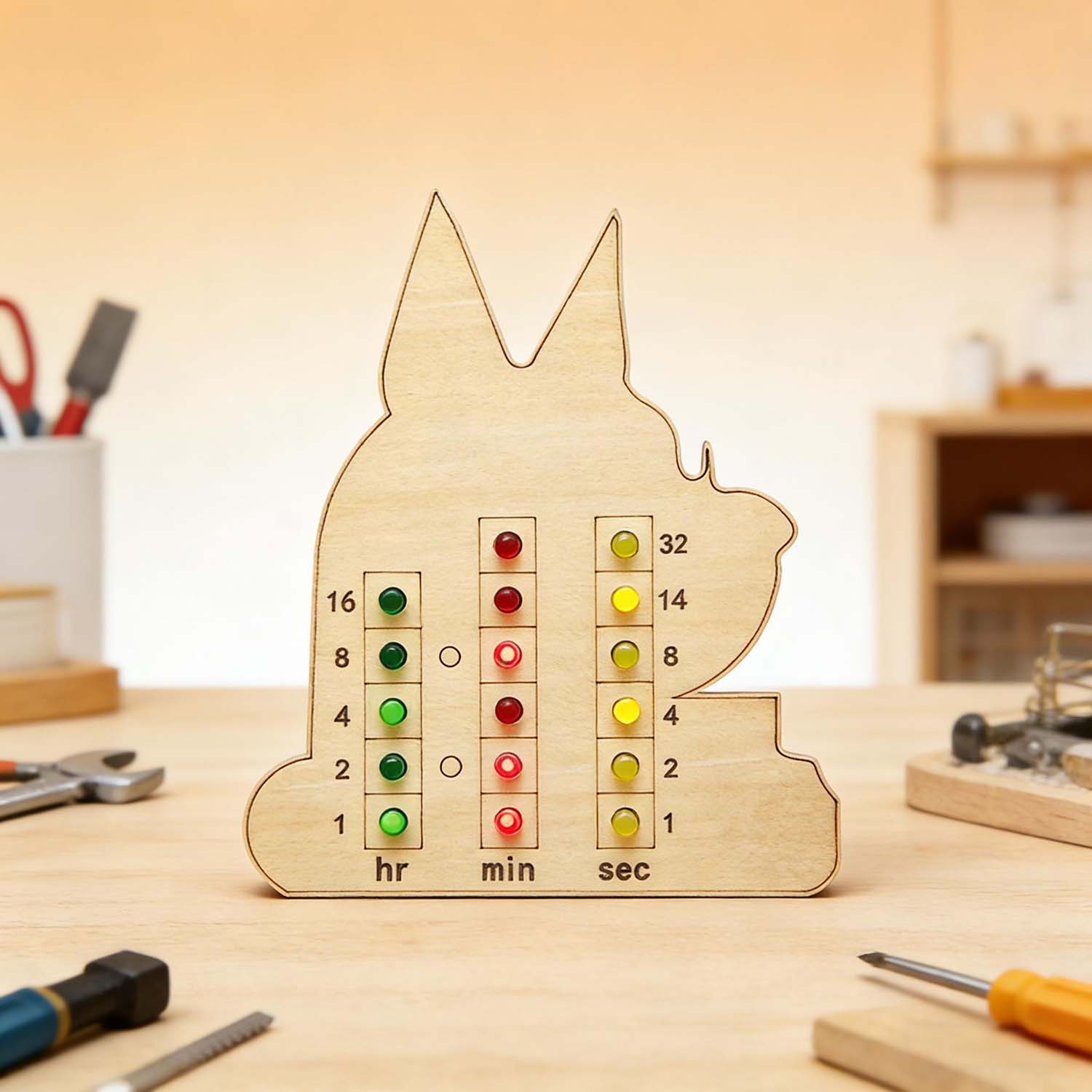 Two-Key USB-Powered Clock – 24-Hour Format, Hour/Minute Adjustment (ALCK817) - 图片 0