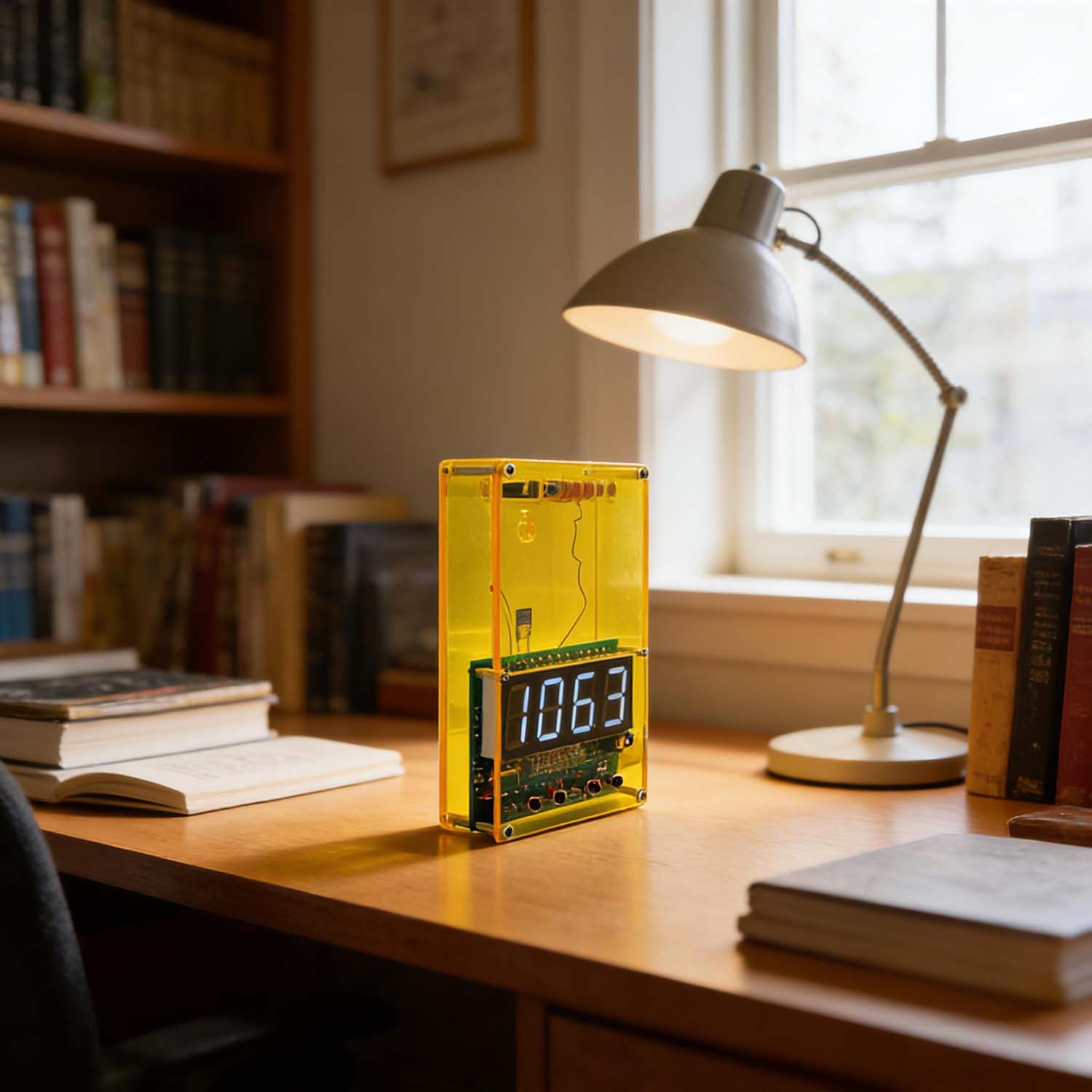 RCC 4-Digit LED Clock with Temperature & Humidity – 24H Format, Low Power 3V Operation